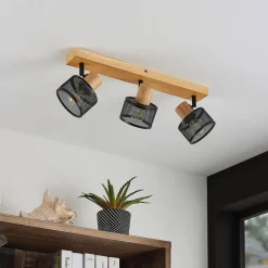 Lindby Spotlights > Evinora loftspot af træ, 3 lyskilder