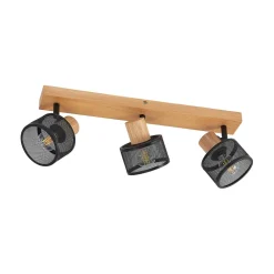 Lindby Spotlights > Evinora loftspot af træ, 3 lyskilder