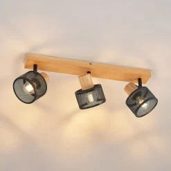 Lindby Spotlights > Evinora loftspot af træ, 3 lyskilder