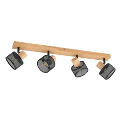 Lindby Loftlamper|Loftlamper > Evinora loftspot, 77 cm, sort, 4 lyskilder, træ