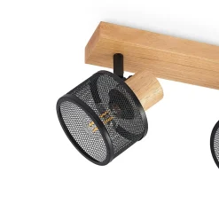 Lindby Loftlamper|Loftlamper > Evinora loftspot, 77 cm, sort, 4 lyskilder, træ