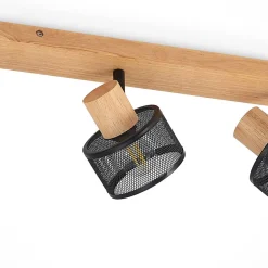 Lindby Loftlamper|Loftlamper > Evinora loftspot, 77 cm, sort, 4 lyskilder, træ