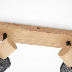 Lindby Loftlamper|Loftlamper > Evinora loftspot, 77 cm, sort, 4 lyskilder, træ