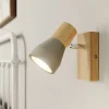 Gang|Loftlamper ^ Lindby Filiz spotlight, 12 cm høj, træ, beton, E14