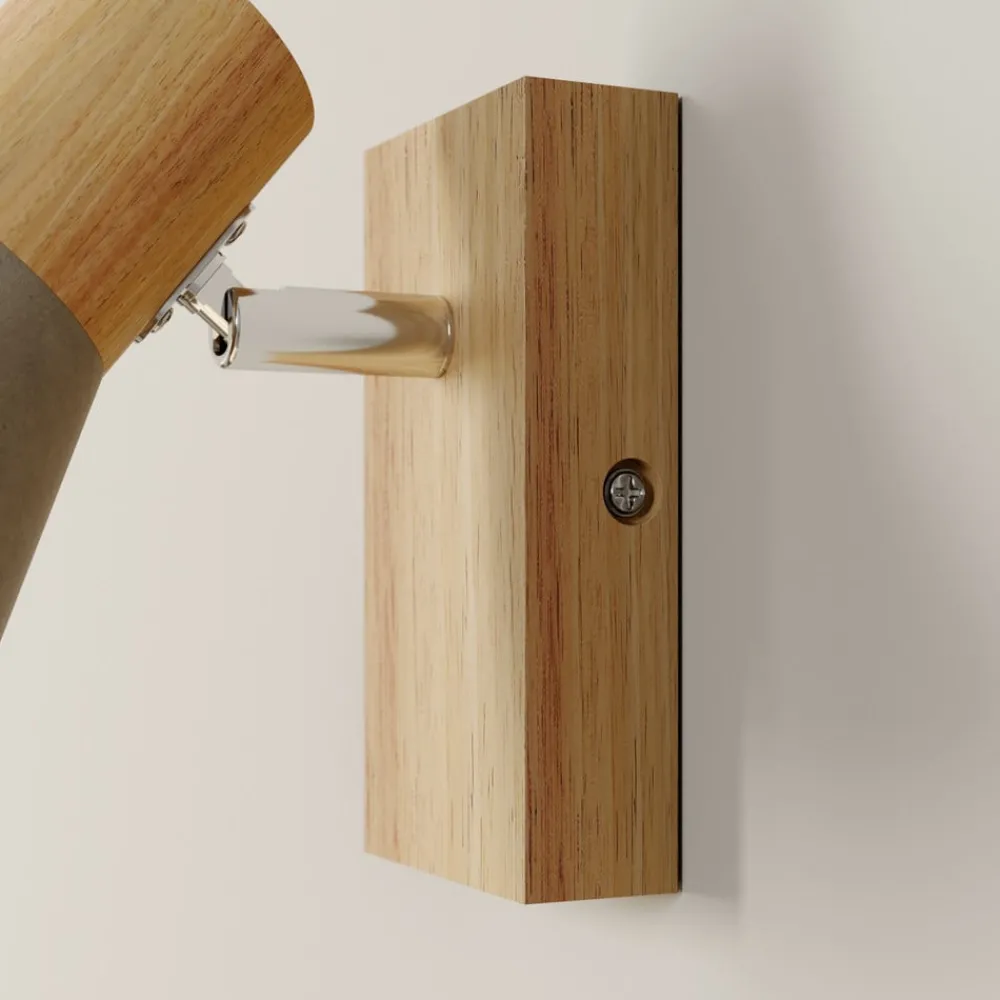 Gang|Loftlamper ^ Lindby Filiz spotlight, 12 cm høj, træ, beton, E14