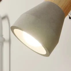 Gang|Loftlamper ^ Lindby Filiz spotlight, 12 cm høj, træ, beton, E14