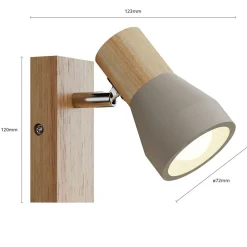 Gang|Loftlamper ^ Lindby Filiz spotlight, 12 cm høj, træ, beton, E14