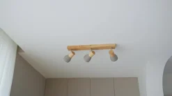Lindby Gang|Loftlamper > Filiz spotlight, 3 lyskilder, 47 cm lang, træ, beton, E14