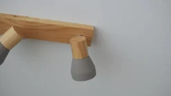Lindby Gang|Loftlamper > Filiz spotlight, 3 lyskilder, 47 cm lang, træ, beton, E14