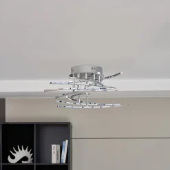 Lindby Loftlamper > Flakira LED-loftlampe, 10 lyskilder, krom