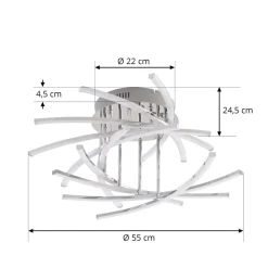 Lindby Loftlamper > Flakira LED-loftlampe, 10 lyskilder, krom