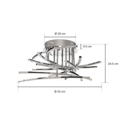 Lindby Loftlamper > Flakira LED-loftlampe, 10 lyskilder, krom