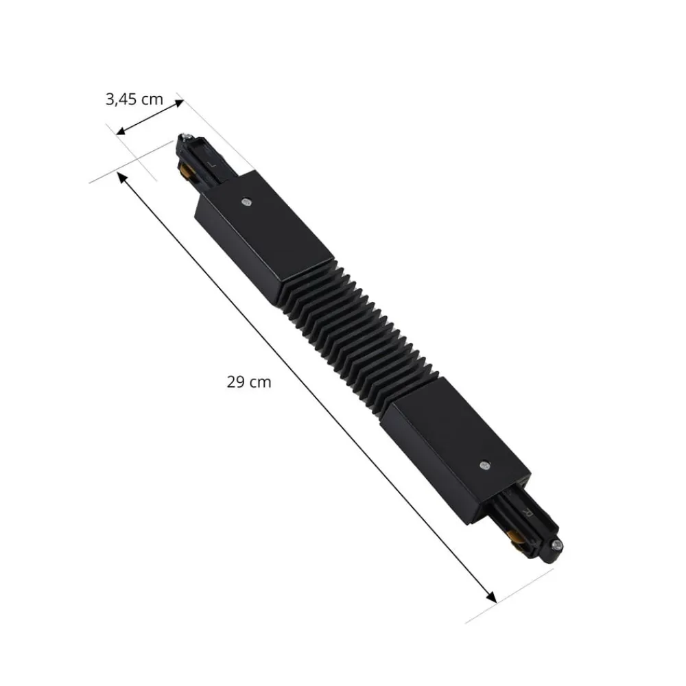 Skinnesystem ^ Lindby Flex-stik Linaro, sort, 1-faset system
