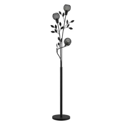 Gulvlamper|Gulvlamper ^ Lindby Florentine gulvlampe Kanye, 160 cm, sort, 3 lyskilder.