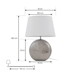 Lindby Bordlamper > Florentino bordlampe, 49 cm, keramik, tekstil