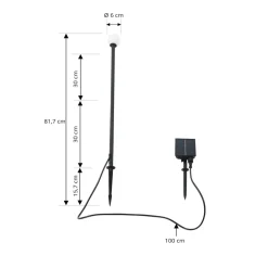 Lindby Udendørs Spot > Freydis LED-solcellelampe, sort, aluminium, 2.000 K