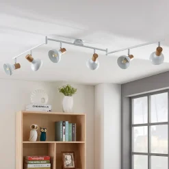Lindby Loftlamper|Loftlamper > Fridolin loftspot, 160 cm, 6 lyskilder, hvid, metal