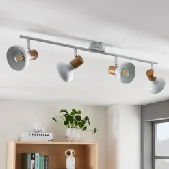 Lindby Loftlamper|Loftlamper > Fridolin loftspot, 70 cm, 4 lyskilder, hvid, metal