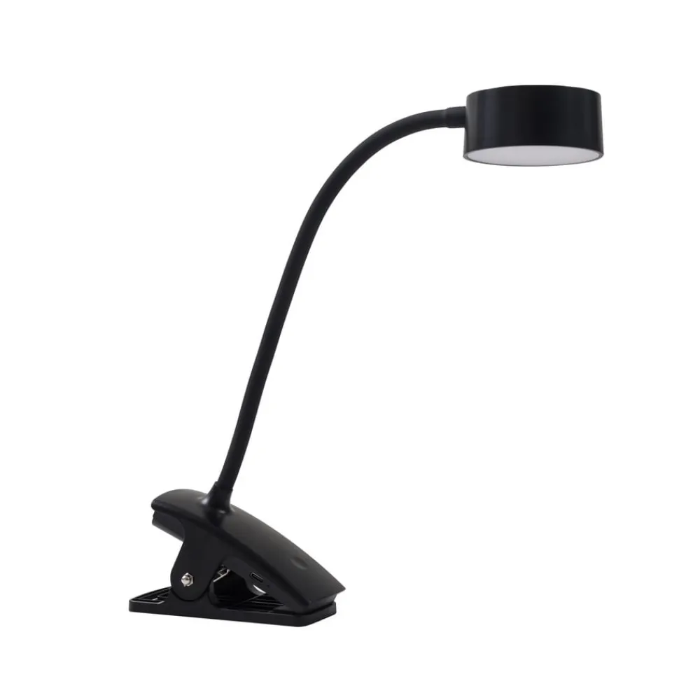 Lindby Arbejdsrum/Kontor|Bordlamper > genopladelig klemmelampe Maori, sort, metal, CCT