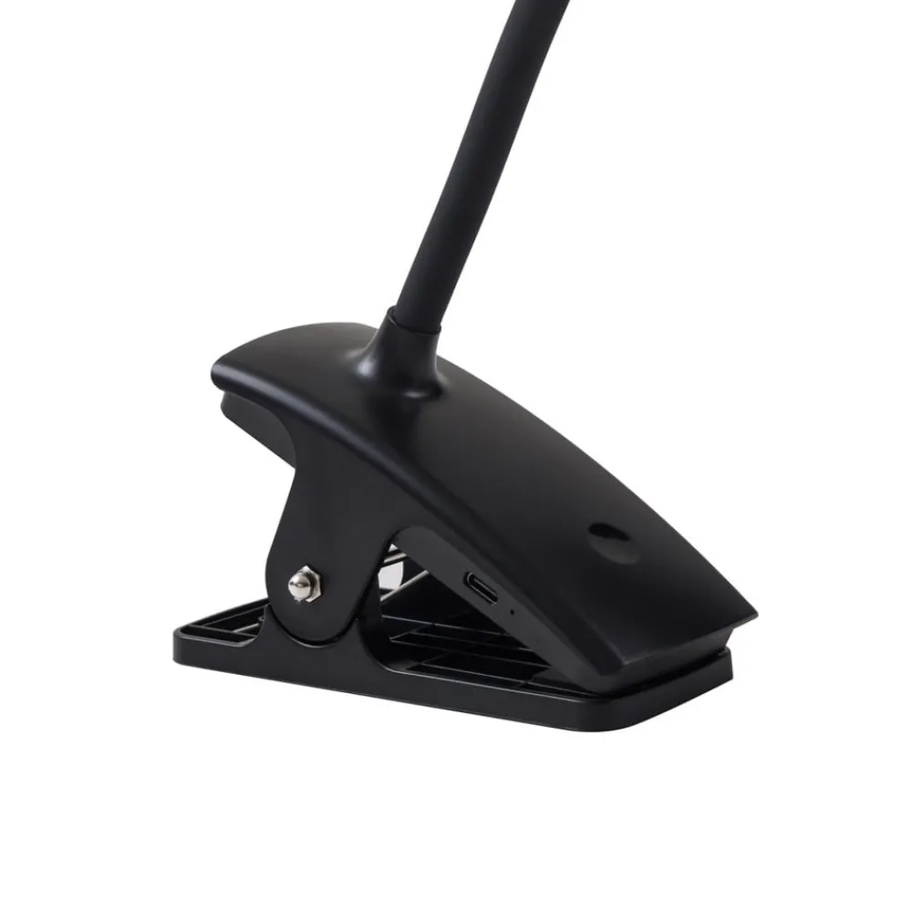 Lindby Arbejdsrum/Kontor|Bordlamper > genopladelig klemmelampe Maori, sort, metal, CCT