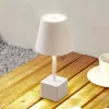 Lindby Dekorationsbelysning|Terrassebelysning > genopladelig LED-bordlampe Janea CUBE, hvid, metal