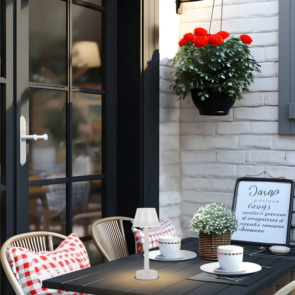 Lindby Dekorationsbelysning|Terrassebelysning > genopladelig LED-lampe Gaja, hvid, USB, IP44, RGBW, dæmpbar