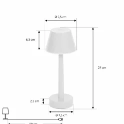 Lindby Dekorationsbelysning|Terrassebelysning > genopladelig LED-lampe Gaja, hvid, USB, IP44, RGBW, dæmpbar