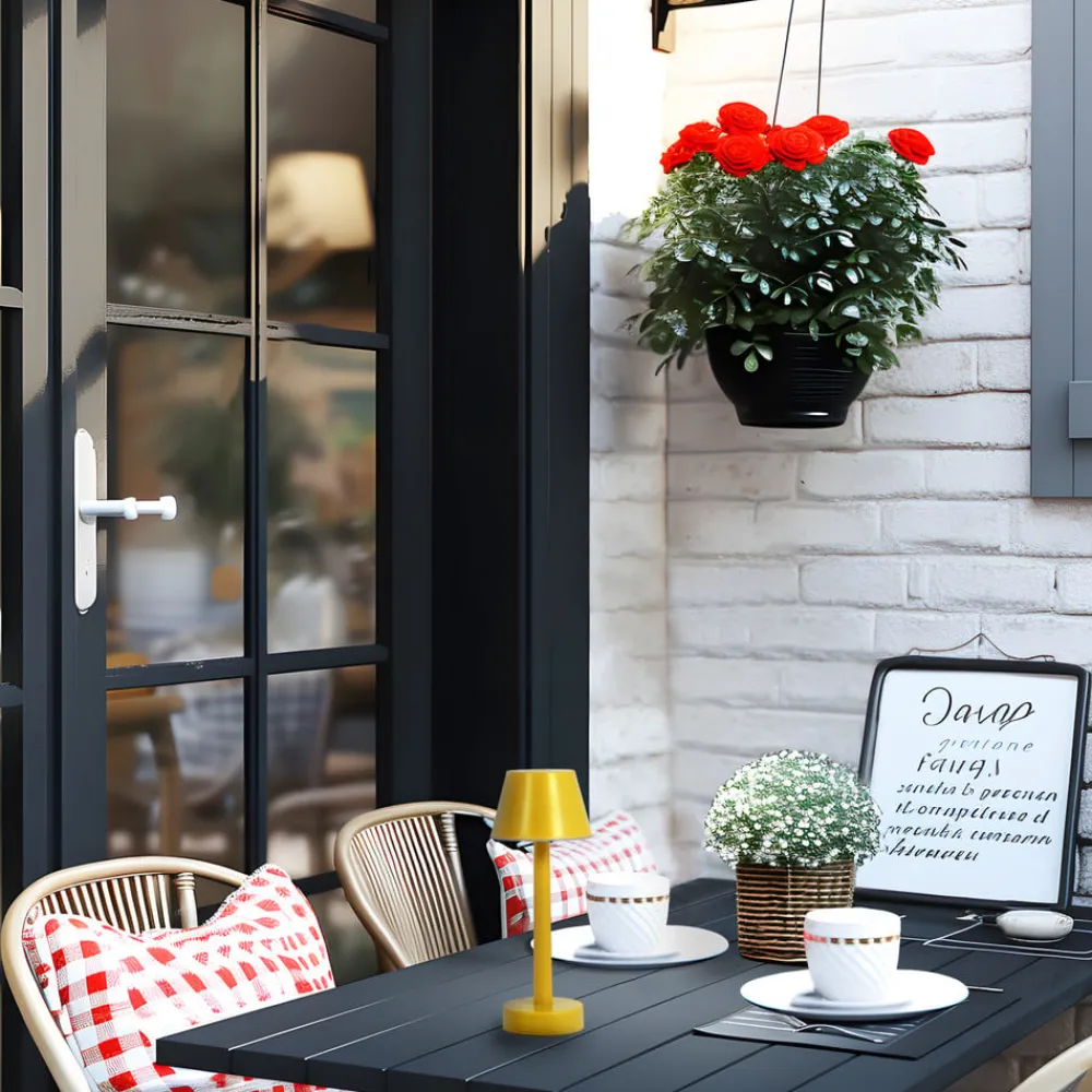 Lindby Dekorationsbelysning|Terrassebelysning > genopladelig LED-lampe Gaja, gul, USB, IP44, RGBW, dæmpbar