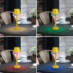 Lindby Dekorationsbelysning|Terrassebelysning > genopladelig LED-lampe Gaja, gul, USB, IP44, RGBW, dæmpbar