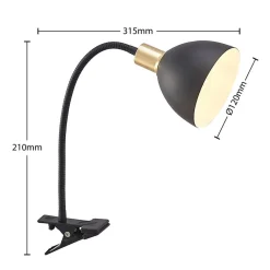 Bordlamper ^ Lindby Genora klemmelampe i sort