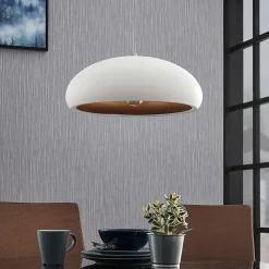 Lindby Gang|Pendellamper > Gerwina pendellampe, hvid/guld, metal, 40 cm, E27