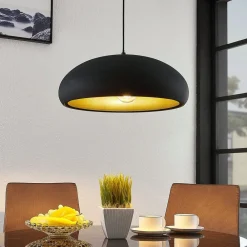Lindby Gang|Pendellamper > Gerwina pendellampe, sort/guld, metal, 40 cm, E27