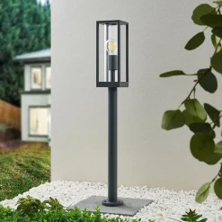 Gadebelysning ^ Lindby Giavanna vejlampe, 80 cm, antracit, IP44, E27