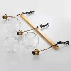 Pendellamper|Pendellamper ^ Lindby Grady hængelampe, messing/klar, 110 cm, metal, glas