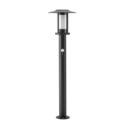Lindby Gadebelysning Med Sensor|Terrassebelysning > Gregory LED-vejlampe, 76 cm, sensor, mørkegrå, IP44