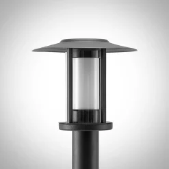 Lindby Gadebelysning Med Sensor|Terrassebelysning > Gregory LED-vejlampe, 76 cm, sensor, mørkegrå, IP44