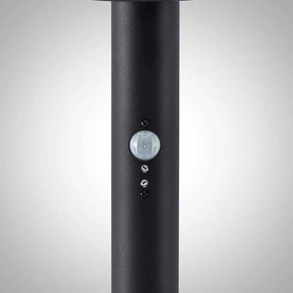 Lindby Gadebelysning Med Sensor|Terrassebelysning > Gregory LED-vejlampe, 76 cm, sensor, mørkegrå, IP44