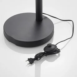 Pendellamper|Gulvlamper ^ Lindby gulvlampe Abiram, sort/guld, tekstil, 70 cm