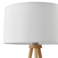 Lindby Gang|Gulvlamper > gulvlampe Adamio, Ø 45,5 cm, hvid, tekstil, stativ