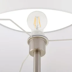Gulvlamper|Gulvlamper ^ Lindby Gulvlampe Aovan, nikkelfarvet, hylde, USB-port