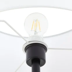 Lindby Gulvlamper|Gulvlamper > Gulvlampe Aovan, sort, hylde, USB-port