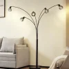 Lindby Gulvlamper|Gulvlamper > gulvlampe Braccio, grå/sort, glas, 5 lyskilder, 204,5 cm