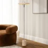 Lindby Pendellamper|Gulvlamper > gulvlampe Branford, retro, beige, metal/travertin