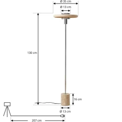 Lindby Pendellamper|Gulvlamper > gulvlampe Branford, retro, beige, metal/travertin