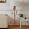 Lindby Gang|Pendellamper > gulvlampe Charlia, hvid, træ, højde 150 cm