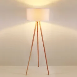 Lindby Gang|Pendellamper > gulvlampe Charlia, hvid, træ, højde 150 cm