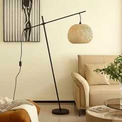 Lindby Gang|Pendellamper > gulvlampe Dabila, bambus, 165 cm høj, E27