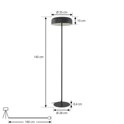 Lindby Gulvlamper|Gulvlamper > gulvlampe Edion, sort, metal