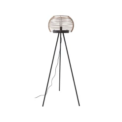 Lindby Gulvlamper|Gulvlamper > gulvlampe Ediz, sort, træ, 159 cm høj, E27