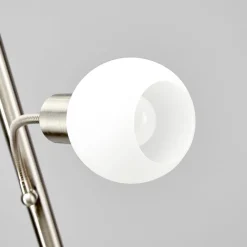 Lindby Gulvlamper|Gulvlamper > gulvlampe Elaina, 180 cm, nikkelfarvet, læselampe